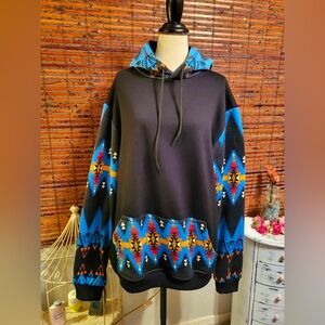 Native Black and Blue Cityscape Sweatshirt